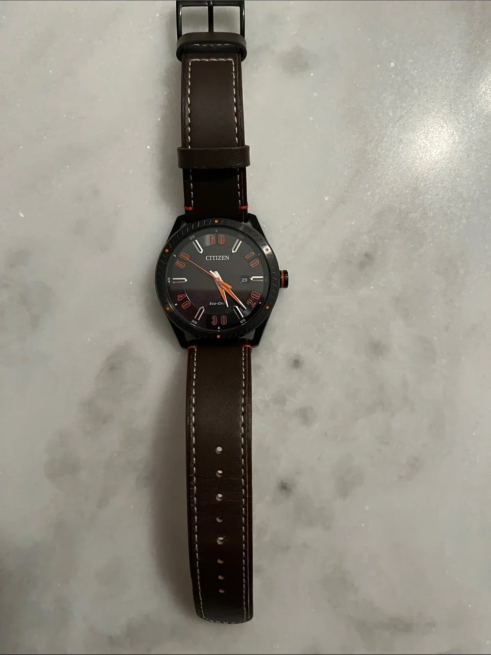 Citizen Black and Orange Dial Men's Eco-Drive Watch
